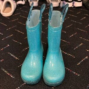 Blue Sparkle Rain Boots